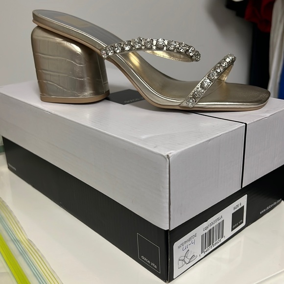 Dolce Vita Shoes - Dolce Vita Gold Jeweled Block Heel Sandals